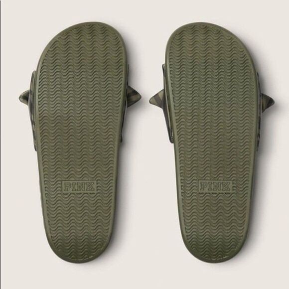 NWT VS PINK ANIMAL PRINT BOW SLIDES - Picture 6 of 7